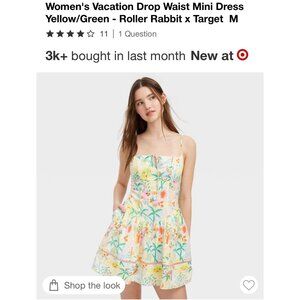Roller Rabbit X Target Vacation Drop Waist Mini Dress Yellow Green NEW IN HAND M